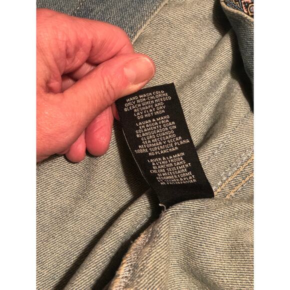 Boom Boom Jeans EUC Women's Embellished Embroidered Boho Denim Jacket Size L - Picture 4 of 8